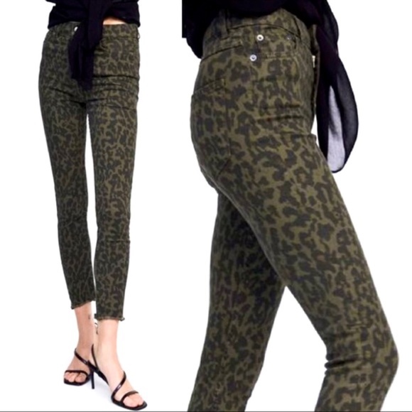 Zara premium denim the high waist skinny leopard - Picture 1 of 7